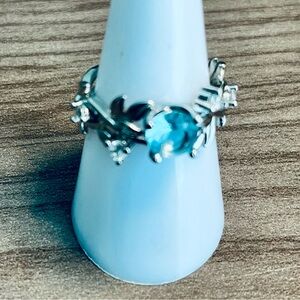 Silver Blue Gemstone Ring - Women's Silver Blue Ring